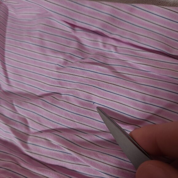 Hammer Made Button Shirt Mens Label 39/15.5 Long Sleeve Striped Pink Business - Picture 11 of 14